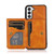 For Samsung Galaxy S21+ 5G Calf Texture Magnetic Card Bag PU Phone Case(Brown)