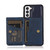 For Samsung Galaxy S21 5G Calf Texture Magnetic Card Bag PU Phone Case(Blue)