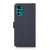 For Motorola Moto G22 KHAZNEH Side-Magnetic Litchi Genuine Leather RFID Phone Case(Blue)