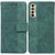For Tecno Camon 17P Geometric Embossed Leather Phone Case(Green)