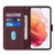 For Samsung Galaxy S21 5G Crossbody 3D Embossed Flip Leather Phone Case(Wine Red)