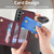 For Samsung Galaxy S21 5G Line Card Holder Phone Case(Wine Red)