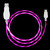 LED Flowing Light 1m USB A to Type-C Data Sync Charge Cable, For Galaxy, Huawei, Xiaomi, LG, HTC and Other Smart Phones(Magenta)