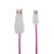 LED Flowing Light 1m USB A to Type-C Data Sync Charge Cable, For Galaxy, Huawei, Xiaomi, LG, HTC and Other Smart Phones(Magenta)