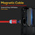 TOPK AM23 1m 2.4A Max USB to Micro USB Nylon Braided Magnetic Charging Cable with LED Indicator(Red)