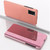 For Huawei Y6P/Honor 9A Plated Mirror Horizontal Flip Leather Case with Holder(Rose Gold)