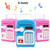 8001 Fingerprint Sensor Unlock ATM Piggy Bank Automatic Rolling Money Simulation Password Safe Toy(Big-headed Rat Pink)