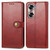 For Honor 60 Solid Color Leather Buckle Phone Case(Red)