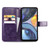 For Motorola Moto G22 Four-leaf Clasp Embossed Buckle Leather Phone Case(Purple)