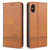 For iPhone XS Max AZNS Magnetic Calf Texture Horizontal Flip Leather Case with Card Slots & Holder & Wallet(Light Brown)