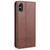 For iPhone XS Max AZNS Magnetic Calf Texture Horizontal Flip Leather Case with Card Slots & Holder & Wallet(Dark Brown)