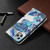 For iPhone 11 Pro Max Colored Drawing Pattern Invisible Magnetic Horizontal Flip PU Leather Case with Holder & Card Slots & Wallet (Blue Leaves)