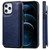 For iPhone 12 Pro Max Shockproof Calf Texture Protective Case with Holder & Card Slots & Frame(Blue)