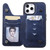 For iPhone 12 Pro Max Shockproof Calf Texture Protective Case with Holder & Card Slots & Frame(Blue)