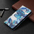 For Samsung Galaxy Note20 Ultra Colored Drawing Pattern Invisible Magnetic Horizontal Flip PU Leather Case with Holder & Card Slots & Wallet(Blue Leaves)