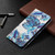 For Samsung Galaxy S10 Colored Drawing Pattern Invisible Magnetic Horizontal Flip PU Leather Case with Holder & Card Slots & Wallet(Blue Leaves)