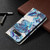 For Samsung Galaxy S10 Colored Drawing Pattern Invisible Magnetic Horizontal Flip PU Leather Case with Holder & Card Slots & Wallet(Blue Leaves)