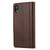 For iPhone XR Calf Texture Double Fold Clasp Horizontal Flip Leather Case with Photo Frame & Holder & Card Slots & Wallet(Coffee)