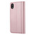 For iPhone XR Calf Texture Double Fold Clasp Horizontal Flip Leather Case with Photo Frame & Holder & Card Slots & Wallet(Rose Gold)