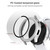 For Samsung Galaxy Watch4 44mm Frosted PC + Tempered Glass Film Integrated Protective Case(Silver)