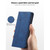 For iPhone 11 Pro Max Skin-feel Calfskin Texture Magnetic Dual-Fold Horizontal Flip Leather Case with Holder & Card Slots & Wallet (Blue)