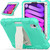 For iPad mini 6 3-Layer Protection Screen Frame + PC + Silicone Shockproof Combination Tablet Case with Holder(Mint Green)