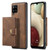 For Samsung Galaxy A12 5G JEEHOOD Retro Magnetic Detachable Protective Case with Wallet & Card Slot & Holder(Brown)