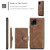 For Samsung Galaxy A12 5G JEEHOOD Retro Magnetic Detachable Protective Case with Wallet & Card Slot & Holder(Brown)