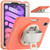 For iPad mini 6 360 Degree Rotation PC + TPU Protective Tablet Case with Holder & Hand-strap(Coral Orange)
