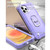 For iPhone 12 Pro Max PC + Rubber 3-layers Shockproof Protective Case with Rotating Holder(Purple)
