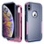 For iPhone XS Max TPU + PC Shockproof Protective Case(Royal Blue + Pink)