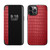 For iPhone 12 / 12 Pro Crocodile Texture Display Window Horizontal Flip Leather Case(Red)