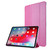 For iPad Pro 12.9 2022 / 2021 Silk Texture Three-fold Horizontal Flip Leather Tablet Case with Holder & Pen Slot(Rose Red)
