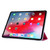 For iPad Pro 12.9 2022 / 2021 Silk Texture Three-fold Horizontal Flip Leather Tablet Case with Holder & Pen Slot(Rose Red)