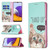 For Samsung Galaxy A22 5G Colored Drawing Pattern Invisible Magnetic Horizontal Flip PU Leather Case with Holder & Card Slots & Wallet(Cat)