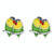S925 Sterling Silver Two Orioles Ear Studs Women Earrings