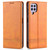 For Samsung Galaxy A22 4G AZNS Magnetic Calf Texture Horizontal Flip Leather Case with Card Slots & Holder & Wallet(Light Brown)