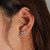 S925 Sterling Silver Fish Scale Cat Head Ear Studs Women Earrings