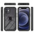 For iPhone 12 mini Starry Sky Solid Color Series Shockproof PC + TPU Protective Case with Ring Holder & Magnetic Function (Black)