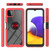 For Samsung Galaxy A22 5G Starry Sky Solid Color Series Shockproof PC + TPU Protective Case with Ring Holder & Magnetic Function(Red)