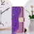 For iPhone 13 Laser Glitter Powder Matching Crocodile Texture Horizontal Flip Leather Case with Card Slots & Holder & Wallet(Purple)