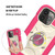 For iPhone 13 mini Shockproof Silicone + PC Protective Case with Dual-Ring Holder (Rose Red)
