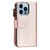 For iPhone 13 Pro Microfiber Zipper Horizontal Flip Leather Case with Holder & Card Slots & Wallet (Rose Gold)