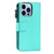 For iPhone 13 Pro Max Microfiber Zipper Horizontal Flip Leather Case with Holder & Card Slots & Wallet (Mint Green)