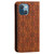 For iPhone 13 Lucky Flowers Embossing Pattern Magnetic Horizontal Flip Leather Case with Holder & Card Slots(Yellow Brown)