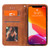 For iPhone 13 Lucky Flowers Embossing Pattern Magnetic Horizontal Flip Leather Case with Holder & Card Slots(Yellow Brown)