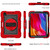 For iPad mini 6 360 Degree Rotation Contrast Color Shockproof Silicone + PC Tablet Case with Holder & Hand Grip Strap & Shoulder Strap(Red+Black)