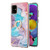 For Samsung Galaxy A51 Electroplating Pattern IMD TPU Shockproof Case with Rhinestone Ring Holder(Milky Way Blue Marble)
