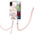 For Samsung Galaxy A71 Electroplating Splicing Marble Flower Pattern TPU Shockproof Case with Lanyard(Imperial Crown)