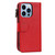 For iPhone 13 Pro Microfiber Zipper Horizontal Flip Leather Case with Holder & Card Slots & Wallet (Red)